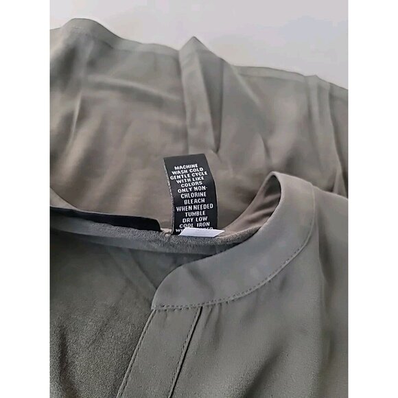 INC Macys Blouse Sz L Green Lightweight Sheer Front Back 100% Rayon Sleeveless - Picture 8 of 12